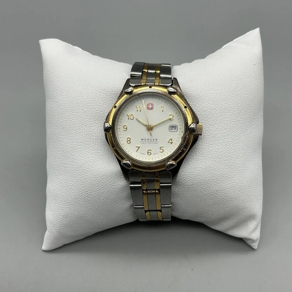 Wenger S.A.K. Design Womens Watch 29mm Two Tone Date Swiss New Battery 6